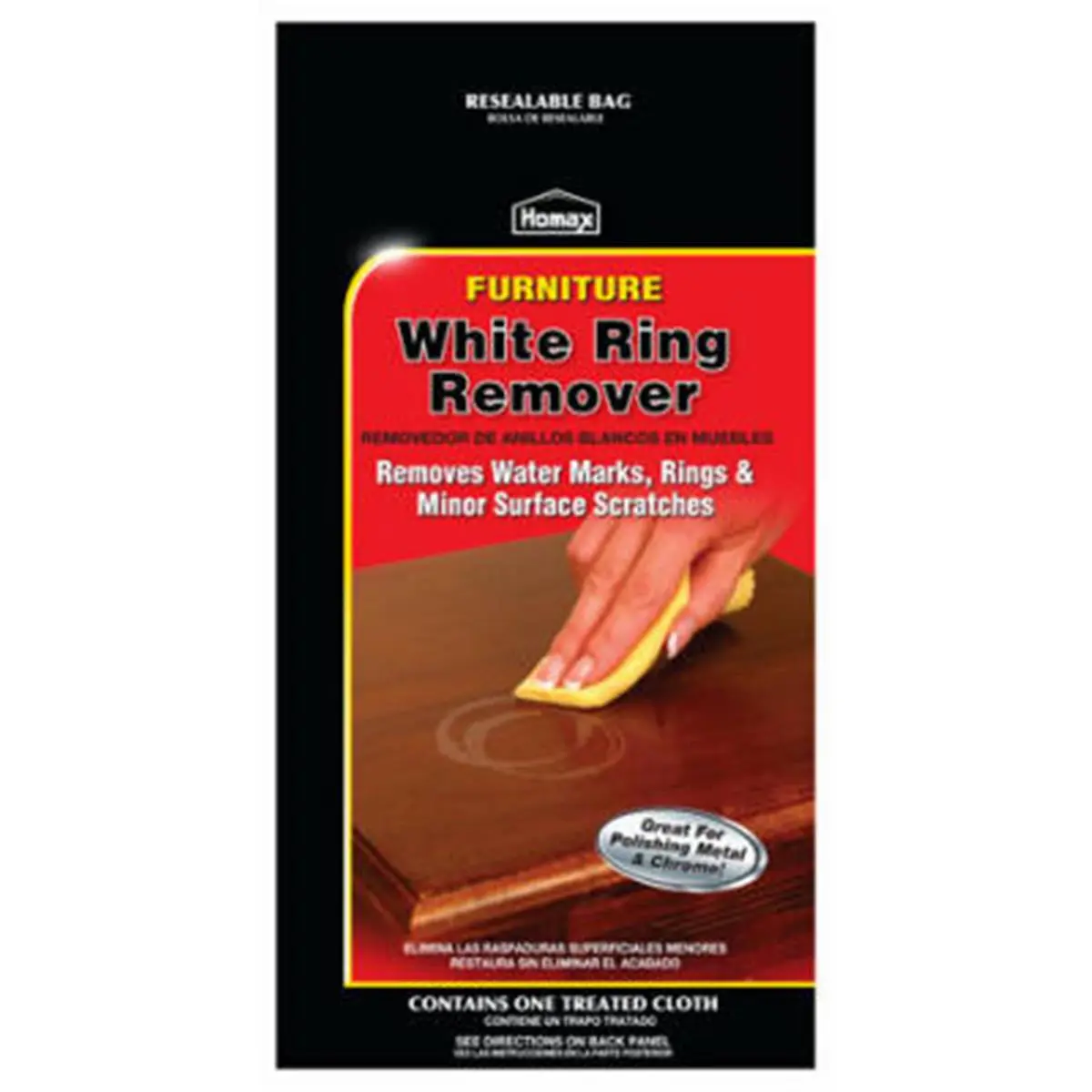 212 MAIN White Ring & Stain Remover, Reptile & Amphibian Pet Cleaning Tool, Household Cleaning Product with Cloth & Resealable Bag