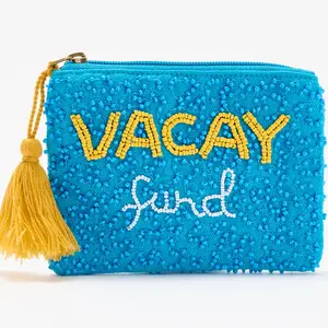America & Beyond Embellished Phrase Coin Pouch