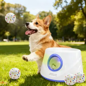 Ball Launcher - Automatic Ball Thrower for Dogs, 3 Adjustable Distance Settings  Ball Thrower, Indoor Outdoor Interactive Fetch Machine  Toys for Small/Medium Sized