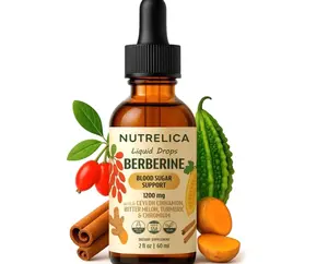 Berberine with Ceylon Cinnamon, Bitter Melon, Turmeric & Chromium – Blood Sugar Balance & Glucose Metabolism – 1200mg, No Sugar, Vegan, Non-GMO