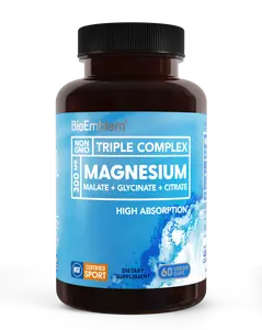 【BioEmblem】Triple Magnesium Complex |  for Muscles, Nerves, & Energy | High Absorption | 90 Capsules Supplement Fitness Healthcare Edible