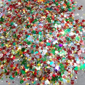 Christmas Family Vacation Glitter Metallic Holographic Star Decoration