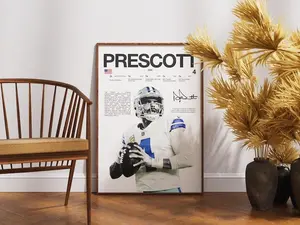 Dak Prescott Poster, NFL Wall Print, Football Poster , NFL Poster Print, Sports Decor, Dallas Cowboys Poster, Football nfl Gift