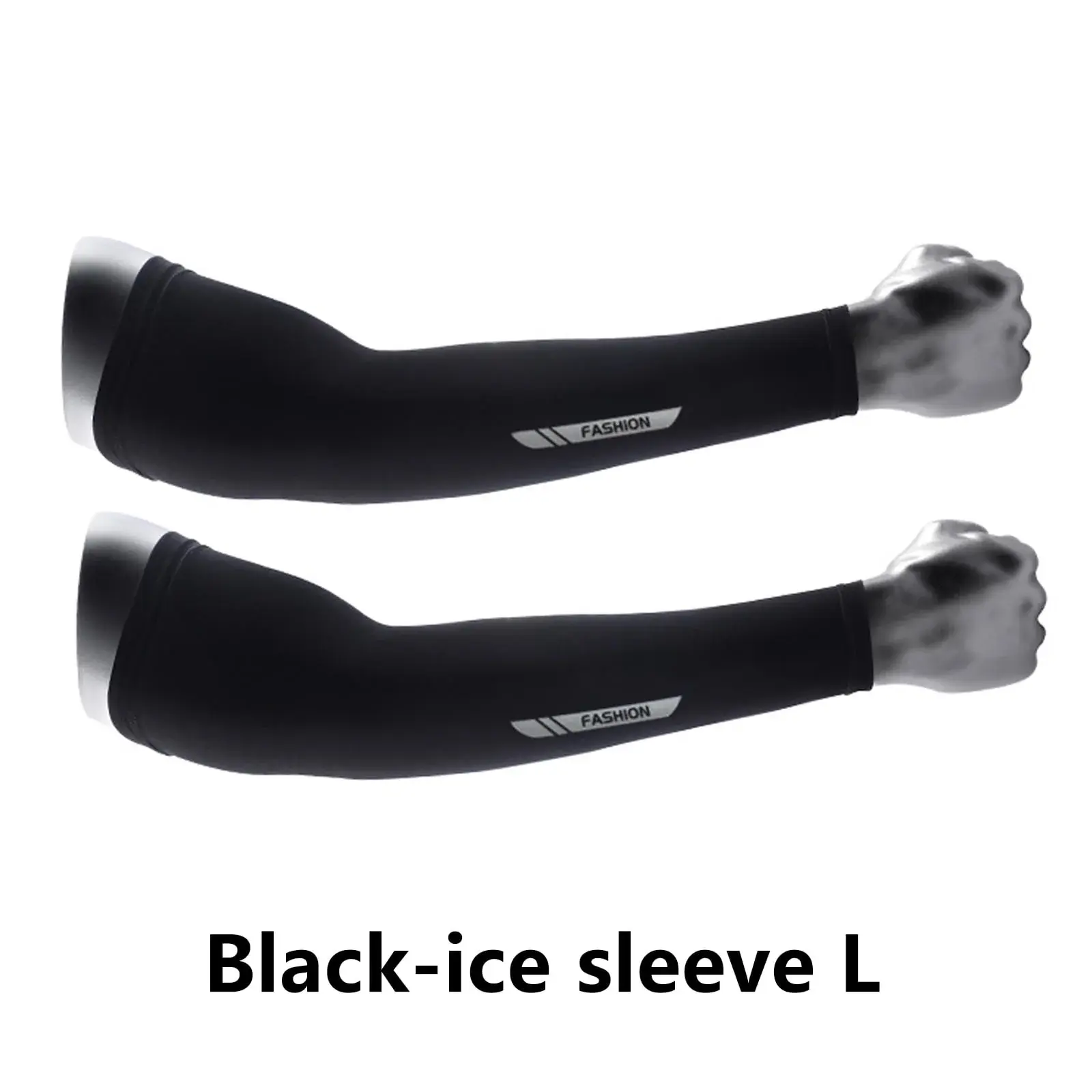 Unisex Cooling Arm Sleeves (Black, L) - Unisex Wear, UPF 50+ UV Protection, Breathable, Moisture-Wicking, Stretch-Fit, Machine Washable, Full-Sleeve Tattoo Coverage, Ideal for Outdoor Sports, Party Gifts