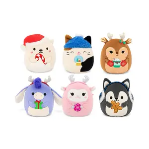 Squishmallows 5-Inch Holiday Plush 6-Pack – Brooke The Polar Bear, Cam The Calico Cat, Ryan The Husky, Milanda The Donkey, Darla The Reindeer & Lala The Lamb Collectible Gift Set