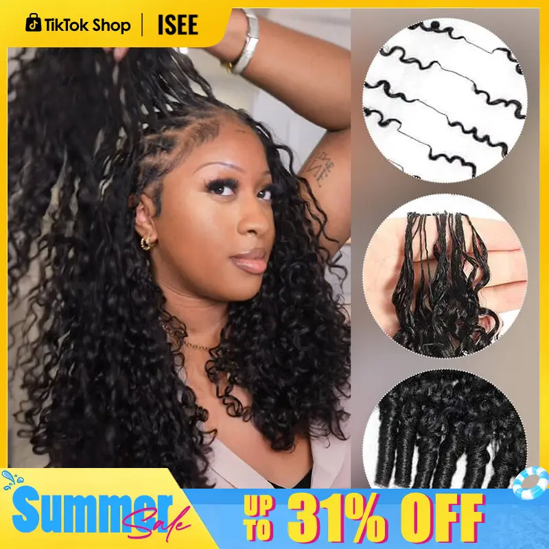 【Flash Sale】ISEE HAIR Human Hair Crochet Hair Extensions – Miracle Knots Pre-Separated Crochet Braids, Knotless Boho Braids, Mermaid Braids, Goddess Braids, Burmese Curly, Kinky Curly, Water Wave, Vacation Hair & Beach Essentials#SummerWins #Summerhair