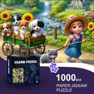 S&H 500/1000 Pieces Puzzle Game with Cute Animals and Rural Scenes - A Highly Challenging Large Puzzle Suitable for Families, Combining Brain Teasers and Artistic Creation Experience, Ideal Gift for Family Gatherings