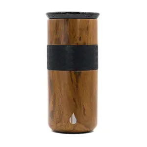Elemental Artisan 16 oz Insulated Tumbler - Reusable Stainless Steel Coffee Tumbler with Hand Glazed Ceramic Lid. Hot 6 hrs & Cold 18 hrs