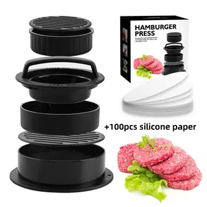 Four-In-One Burger Press Tool, Manual Meat Patty Maker for Sandwiches, Perfect for Christmas & Halloween Family Gatherings, Kitchen