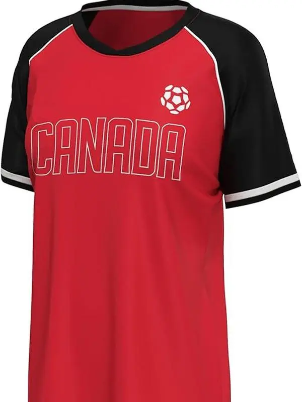 2026 Canada Soccer Fan Jersey - Male Quick-Dry Short-Sleeve Crew Neck Polyester T-Shirt, Breathable Durable Machine-Washable Sportswear, Athletic Fit Graphic Top for Sports Events, Casual Wear (Men's/Women's Sizing, M)