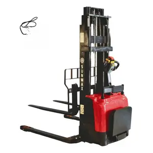 PS3300FE-4M Full Electric Pallet Stacker – 3300 lbs Capacity, 157" Lift Height, Adjustable Legs