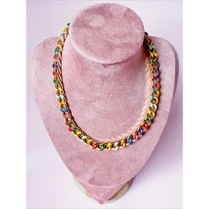 Rainbow Chunky Chain Necklace