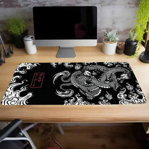 Dragon Pattern Mouse Mat, 1 Count Non Slip Keyboard Mat, Gamer Office Mat, Stitched Edge Rubber Mouse Pad, Gaming Room Accessories Desk Mat, Gaming Desk Accessory for Home Office, Computer Desk Accessories