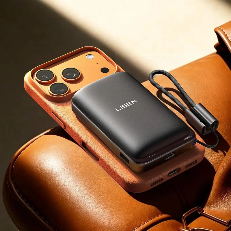 【Temperature Control】LISEN Qi2.2 25W Magsafe Power Bank, 65W USB C Fast Charging, 10000mAh Magnetic Wireless Portable Charger with Detachable Cable, Small Battery Pack Compatible with iPhone 15/16/17 toolupgrade