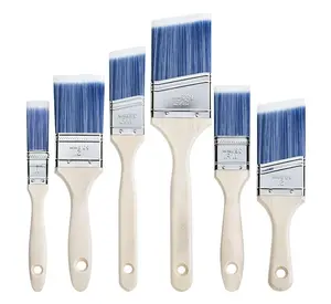 Paint Brushes 6 Pack Treated Wood Handle for Walls Furniture & Stains 1 1.5 2 2.5 Inch Versatile Application Easy Application Smooth Even Finishes Bristle Paint Brushes