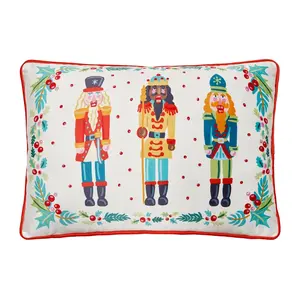 Peking Handicraft 31AS86C20OB 14 x 20 in. Nutcrackers Printed Poly Fill Pillow, Multi Color