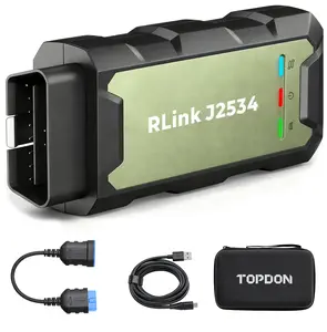 TOPDON RLink J2534 Reprogramming Tool, High-Speed J2534 Pass-Thru Programmer, OEM Reprogramming and Diagnostic Tool, Supports J2534/D-PDU/CAN-FD/DoIP, 17+ Vehicle Brands Supported（Note: OEM Software is NOT included.）