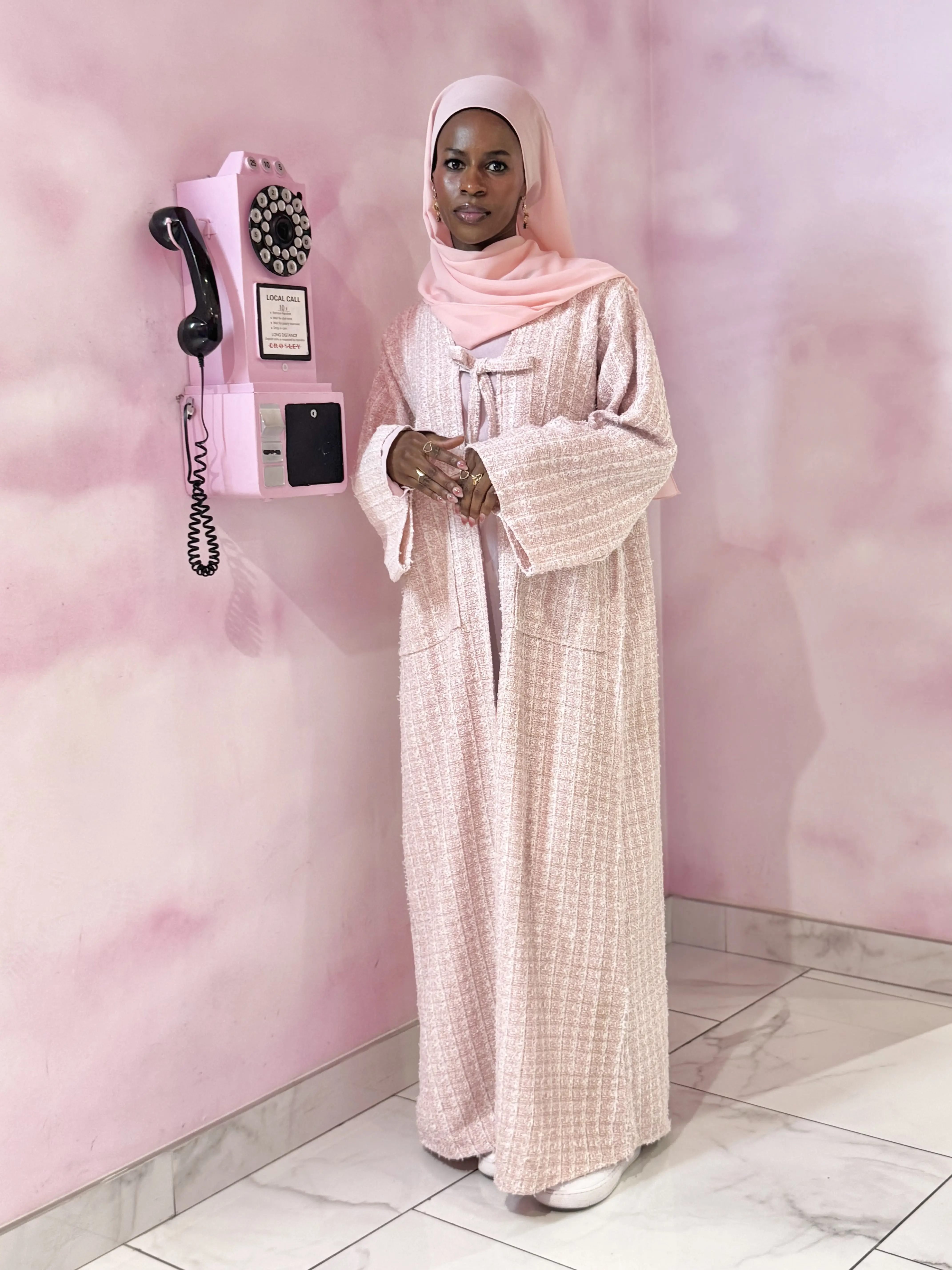 green emerald velvet dress HYRA DRESS (DUSTY PINK) – Hijabistahub main image 0