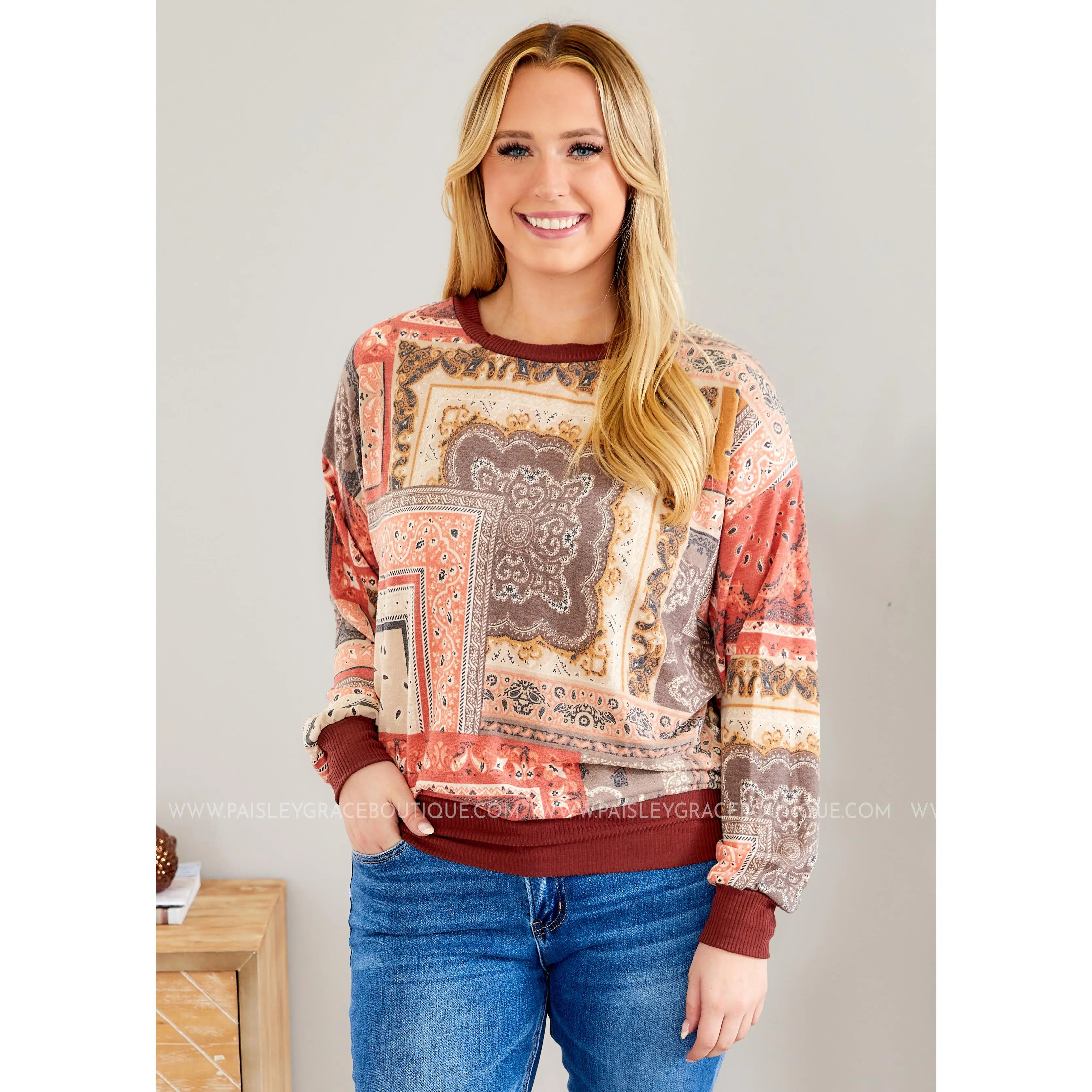 Meredith Top - Clay - FINAL SALE