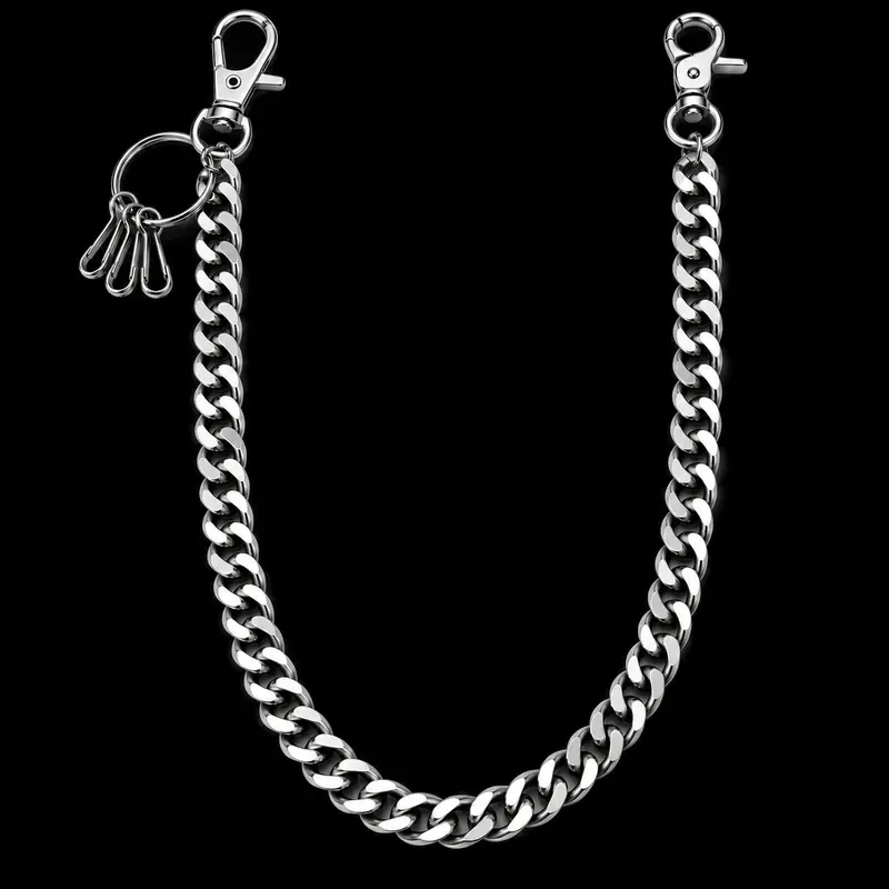 Wallet Chain for Men - Durable Alloy, Punk Goth Biker Accessories with Handles, Adds a Touch of Edge to Casual Wear & Daily Styling