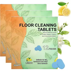 36pcs Cleaner Tablets Hard Cleaner Tablets, Pre-Measured Dissolvable Solution for Tile,, Fresh Lemon Scent, Compatible with Mops & Wet/Dry Vacuums