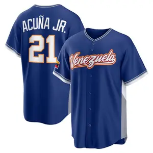 Ronald Acuña Jr. Royal Baseball Jersey,Venezuela 2026 World Baseball Jerseys Classic,