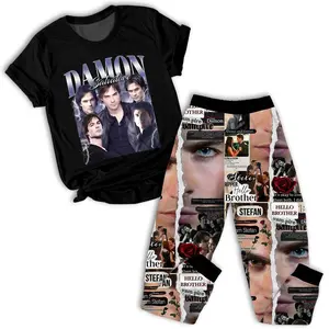Salvatore Brothers Pajamas Set, Vampire Diaries Pajamas Set, Damon Salvatore Holiday Gift