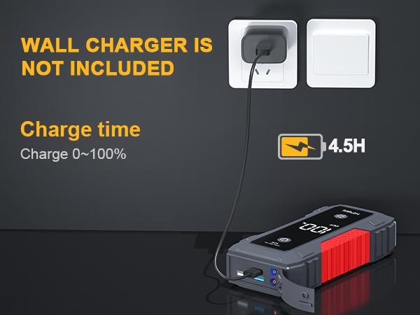 HPBS H50 Jump Starter - 5000A Jump Starter Battery Pack for Up to 10.0L Gas and 8.0L Diesel Engines, 12V Car Battery Jumper Starter Portable with 3.0" LCD Display, Jump Box