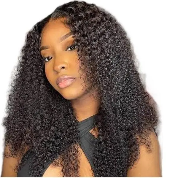 180% Density 13x4 Lace Frontal Human Hair Wigs Kinky Curly Natural Color black Jerry Curly Human Hair With Baby Hair