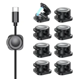 8-Pack Metal MagLeap Magnetic Cable Management Clips, Cord Organizer with Strong Adhesive, Ideal for Office Desk and Wall Cable Organization
