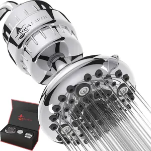 Aqua Earth Filtered Shower Head High Pressure Shower Filter Hard Water Filter Remove Chlorine Fluoride Harmful Substances Activated Carbon Vitamin C