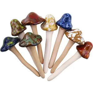 8 count Ceramic Mushroom Statue Garden Pot Decoration Mushroom Figurine Indoor and Outdoor Flowerpot Decoration Lawn Tree Ornaments Pottery Accessories