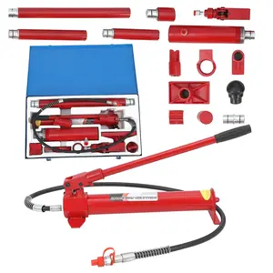 【GARVEE】Porta Power Hydraulic Kits in 4, 10, 12, and 20 Ton Capacities with Leak-Free Systems, TPU Seals, Electrostatic Powder Coating, Portable Jacks, and 4.7 Ft Oil Hoses for Auto Body, Frame Repair, and Construction