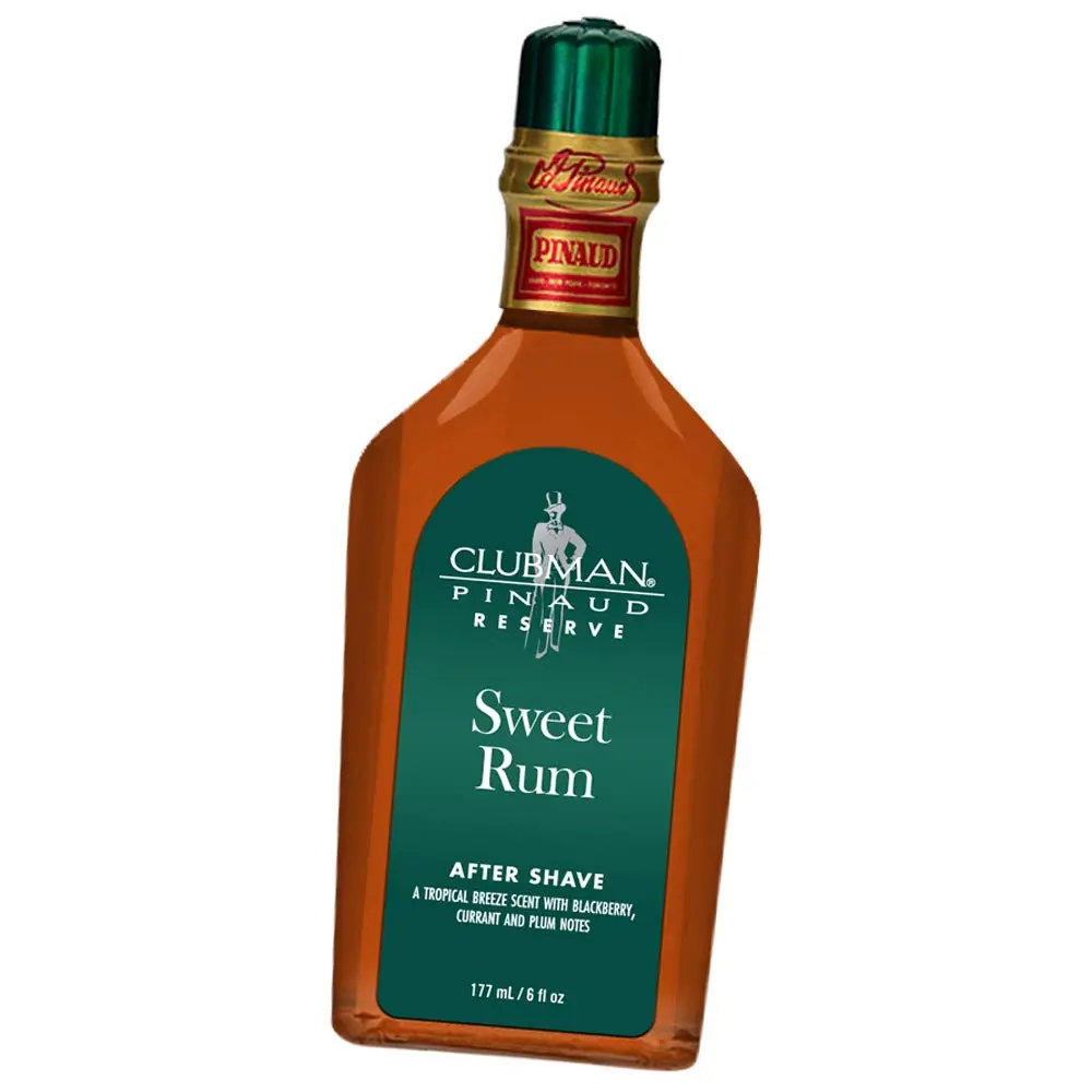 Clubman After Shave Lotion for Men, Reserve Sweet Rum & Sugar Scent, Soothing Body Splash for Post-Shave or Gym Use, 6 oz Bottle, Smooth Shave