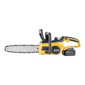 20V 12-Inch Cordless Brushless Chainsaw with ABS Housing, Dual Handles, 4.0Ah Battery & Rapid Charger, Handheld Electric Tool for Tree Felling & Wood Cutting