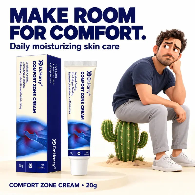 DR.HARRY 05 Intimate Comfort Water-Based Cream (Single Unit) - Cooling with Borneol, Lidocaine, Thymol, Aloe Vera - Hydrating Soothing Moisturizing Facial Massage Cream for Intimate Relief