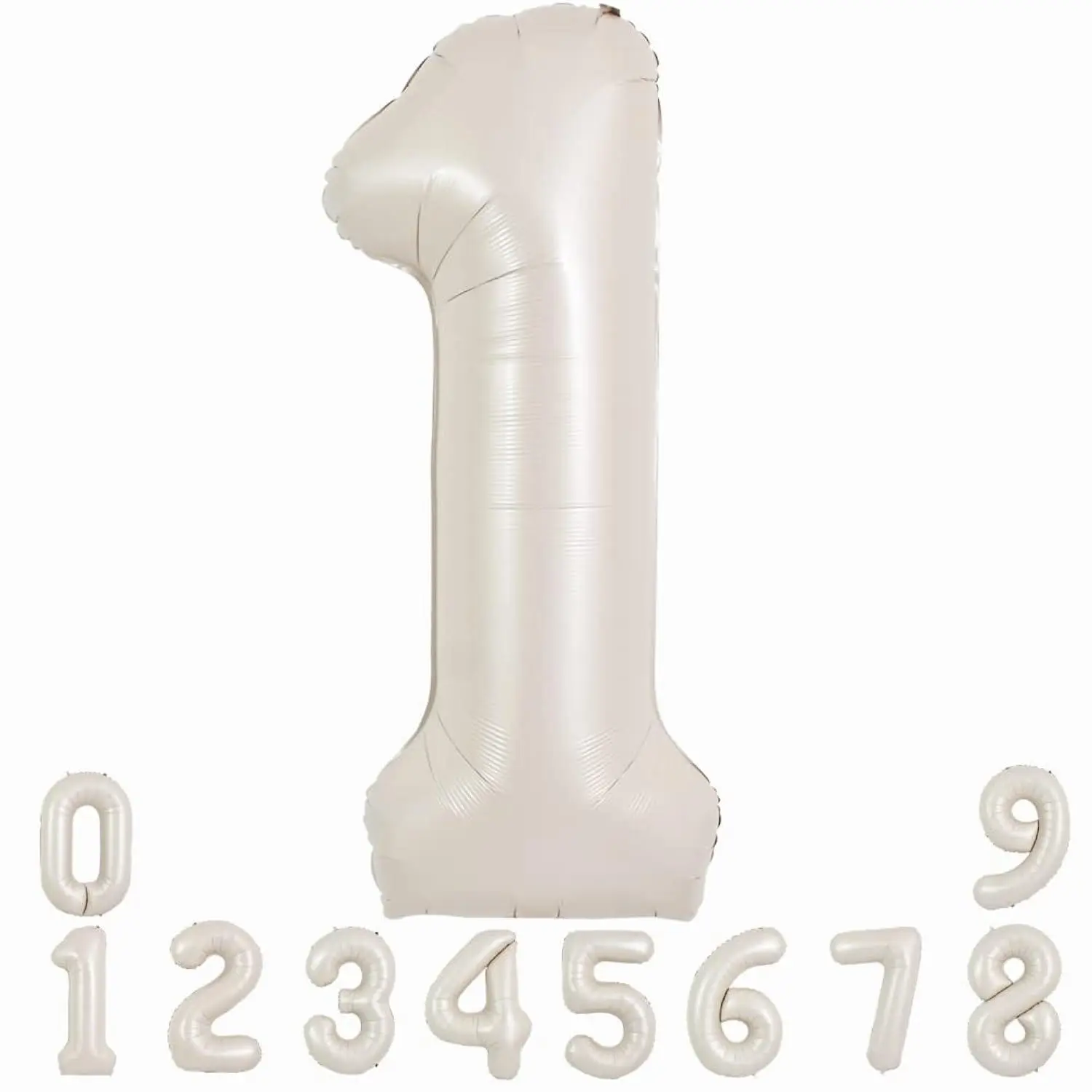 40 Inch Cream White Large Numbers Balloon 0-9 Birthday Party Decor,Foil Mylar Big Number 1 Balloon Digital One For Birthday Party,Wedding, Bridal Shower Engagement Photo Shoot, Anniversary
