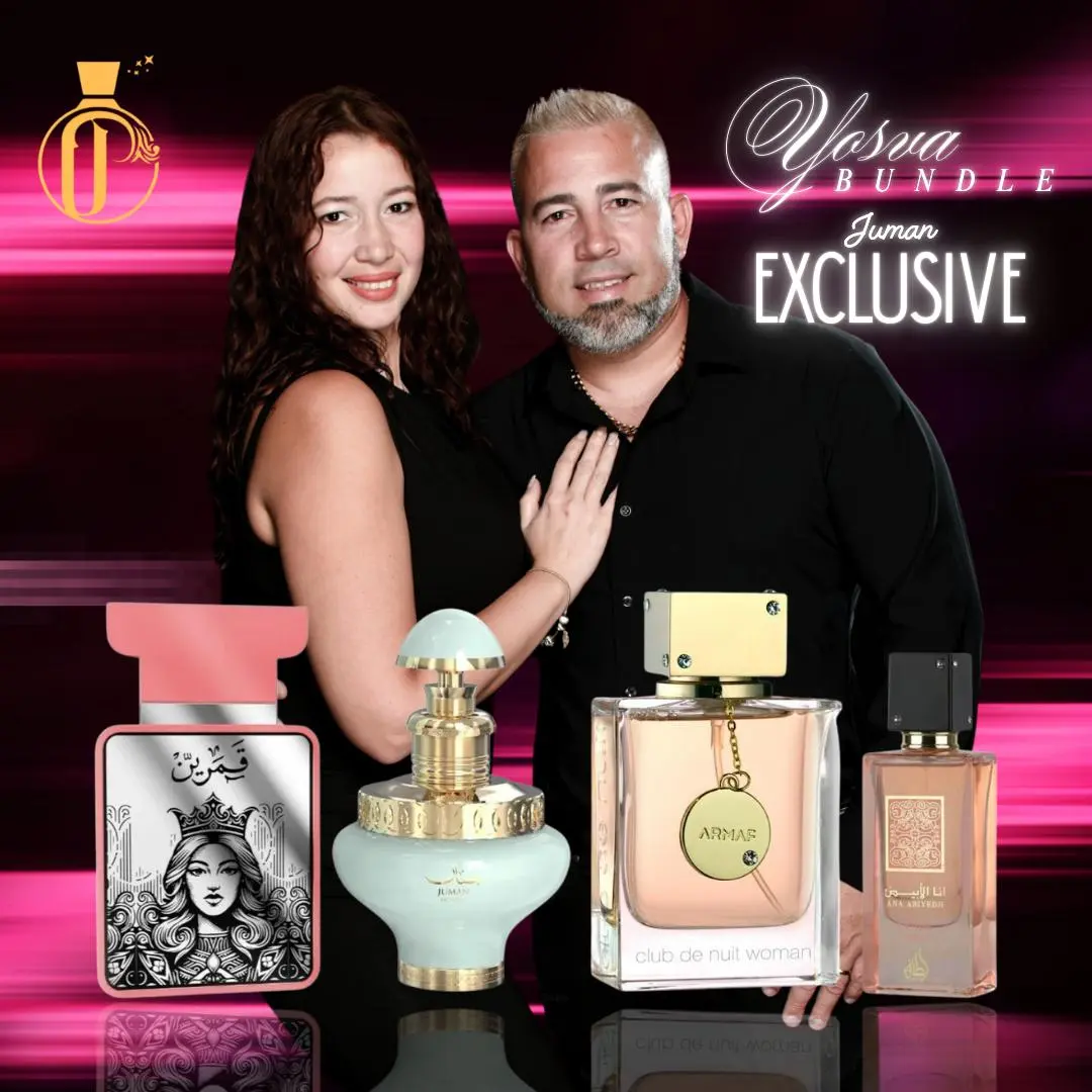 El Yosva Y Milena Bundle | Juman Exclusive + Qamarain for Her + Club De Nuit Women + Ana Coral  | Unisex Fragrance | 60 ML - 100 ML | Eau De Parfum |  Champagne Rose-Peach Blossom , White Musk