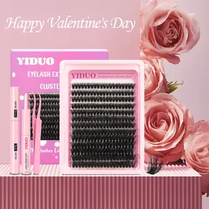 Natural Look eyelash Extensions, 260pcs/box Self Grafting DIY Lash Clusters Mixed Length Individual False Eyelashes with Lash Bond & Seal & Lash Tweezers, Eye Makeup Product for Women & Girls Back To School Lashes Extension Kit