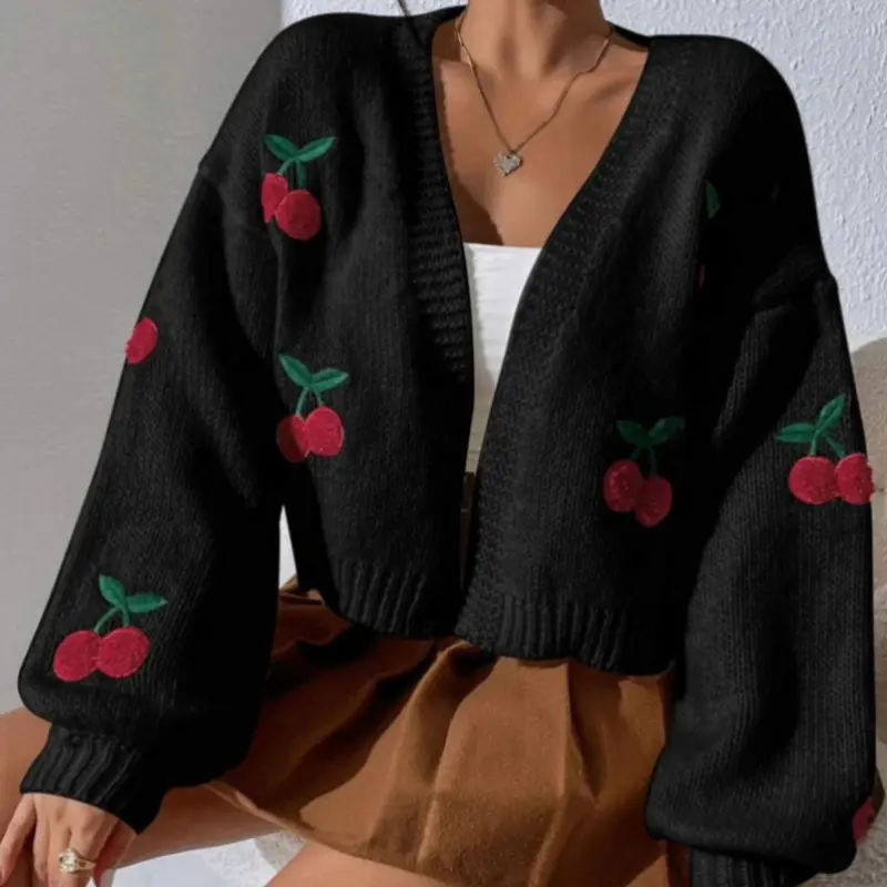 Black cherry embroidery