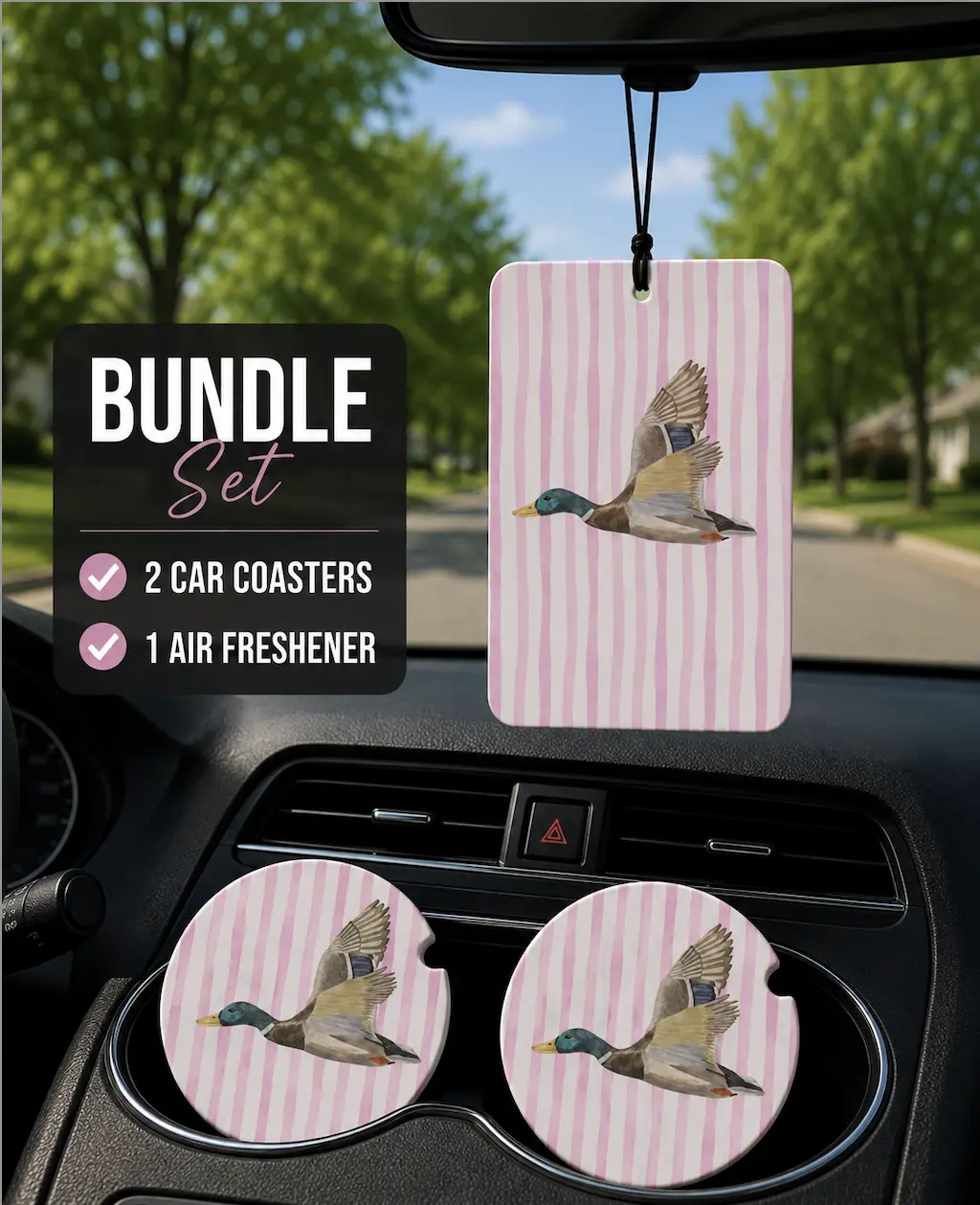 BUNDLE matching Air Freshener plus coasters