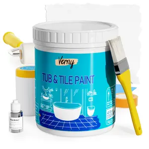 Tub and Tile Refinishing Kit with Tools, White Bathtub Paint Water Based &Low Odor, Easy to Use for Sink Bathroom Shower