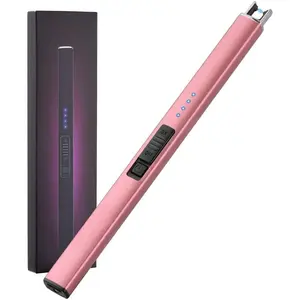 Electric Candle Lighter, Christmas Stocking Stuffers Gifts for Women Mom Men Wife Sister, USB Arc Rechargeable Windproof Long Lighter for Candle BBQ Housewarming Birthday Gifts Idals