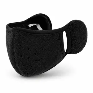 Winter Warm Windproof Half Face Mask with Ear Covers Thick Breathable Fleece Mouth and Nose Cover for Cold Weather Outdoor Sports Safety Reusable Mask