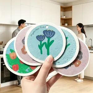 One compressed wood pulp sponge, kitchen dishwashing sponge block, dishcloth, cleaning cloth, multi-functional kitchen cleaning tool will be shipped randomly.