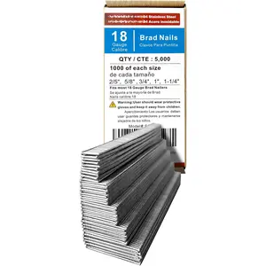 18 Gauge 304 Stainless Steel Brad Nails 18 GA   Nails Assorted and Small Finishing Nails for Pneumatic, Electric Brad Nailer (2/5"+5/8"+3/4"+1"+1-1/4")