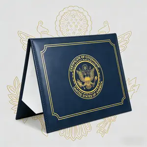 US Citizenship Certificate Holder PU Naturalization Certificate Holder with Gold American Seal Durable PU Material Secure Document Storage