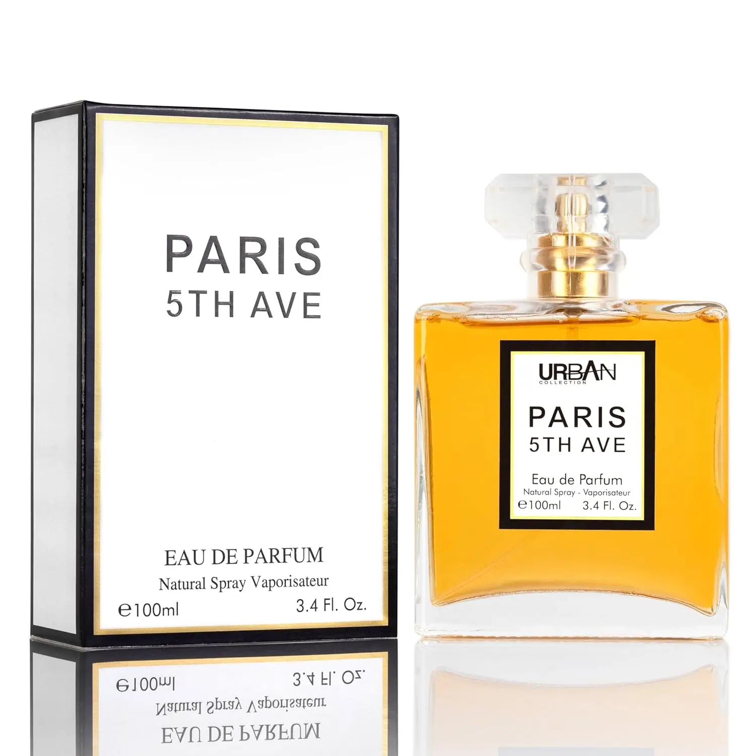 Urban Collection Paris 5th Avenue Eau De Parfum for Women 100ml Floral Woody Scent with Aldehydes Neroli Ylang Ylang Bergamot Peach Vetiver Patchouli Oakmoss Sandalwood Vanilla, 100 Ml Bottle, Single Item, Fruity Women's Fragrance, Multi-Scent Women's Fra