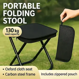 Golf Portable Folding Chair, Oxford Fabric & Iron Alloy Frame, Lightweight Compact Design, 130kg Capacity, Quick Setup for Outdoor Camping, Camping Folding Chairs