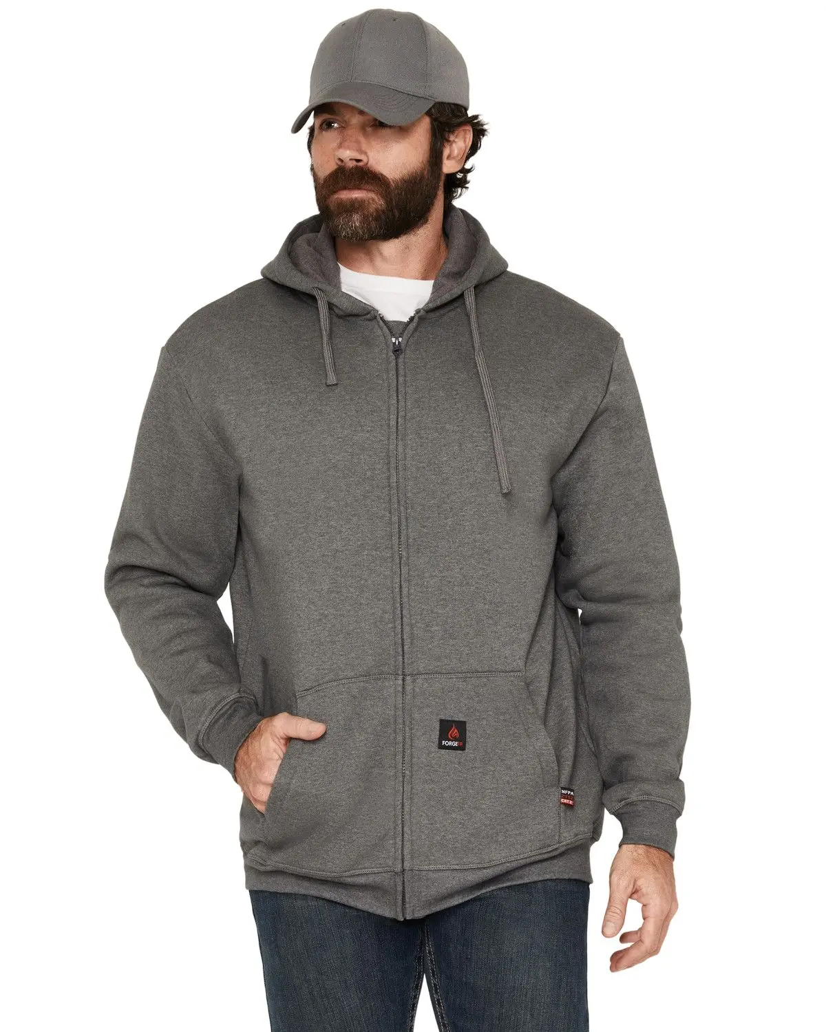 Forge Workwear Men's Men'S Fr Solid Zip-Up Work Jacket - Mfrhdy-003-Char